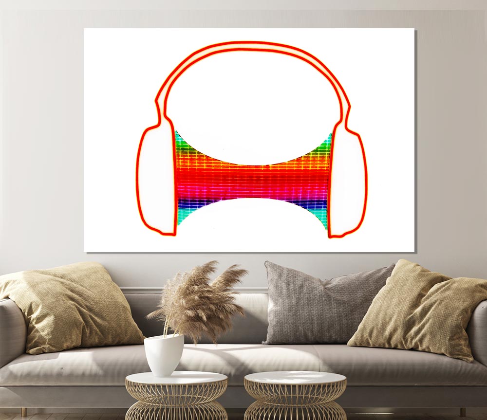 Headphone Funk White Print Poster Wall Art