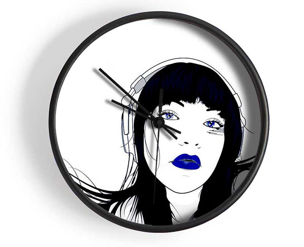 Headphone Girl Clock - Wallart-Direct UK