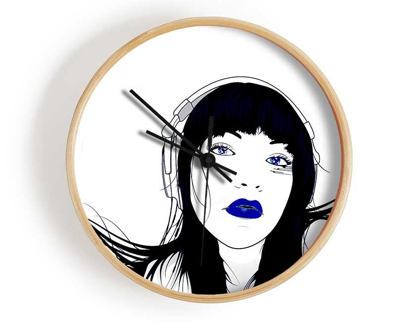 Headphone Girl Clock - Wallart-Direct UK