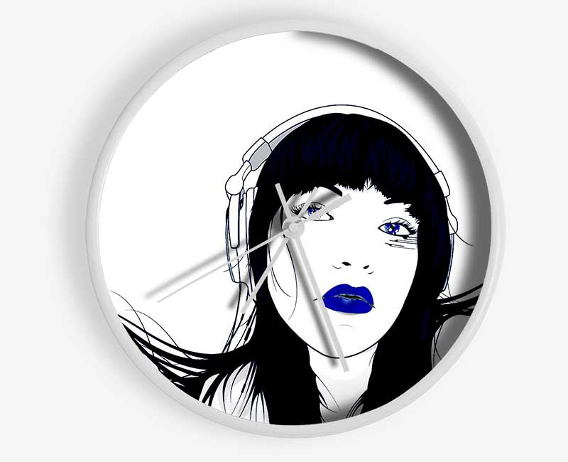 Headphone Girl Clock - Wallart-Direct UK