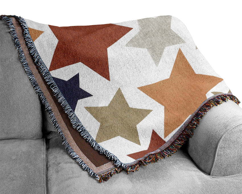 Colourful Stars Woven Blanket