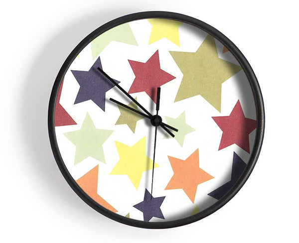 Colourful Stars Clock - Wallart-Direct UK