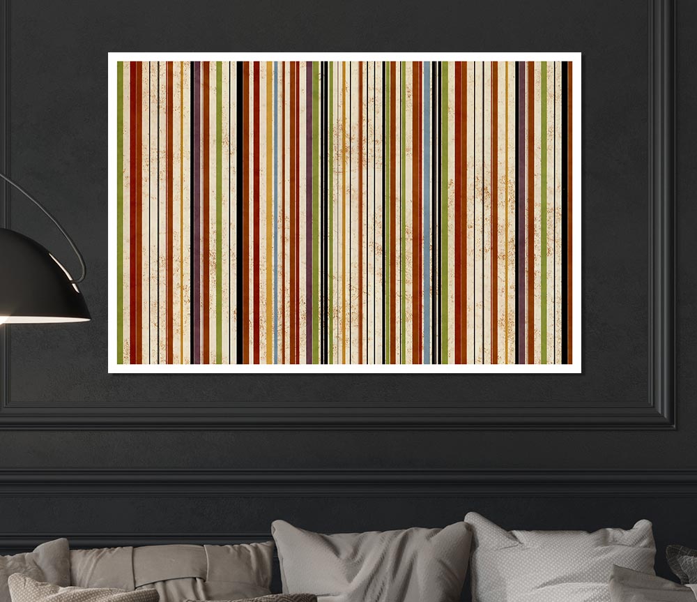 Halloween Stripes Print Poster Wall Art