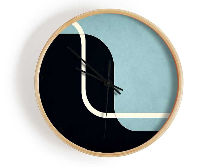 Abstract Yin Yang Clock - Wallart-Direct UK