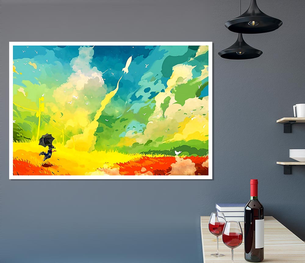 Clouds Multicolour Print Poster Wall Art