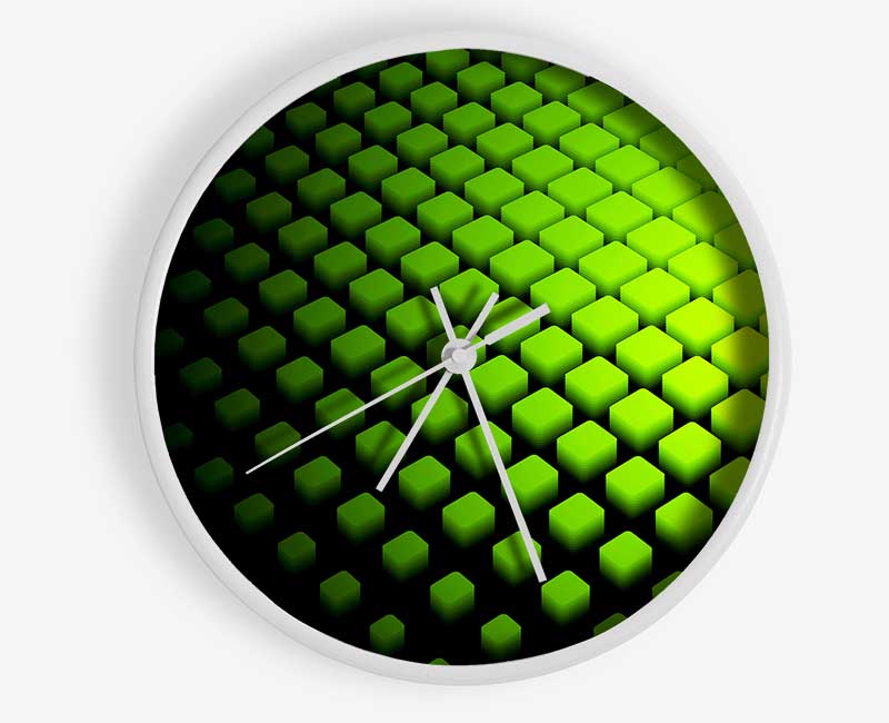 Lime Cubes Clock - Wallart-Direct UK