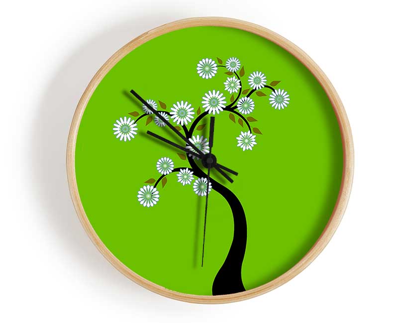 White Flower Tree Clock - Wallart-Direct UK