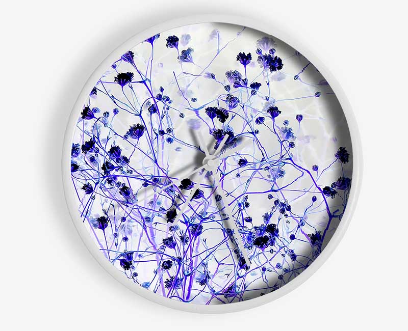 Soft Purple Flowers Clock - Wallart-Direct UK