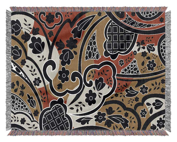 Paisley Leaves Woven Blanket