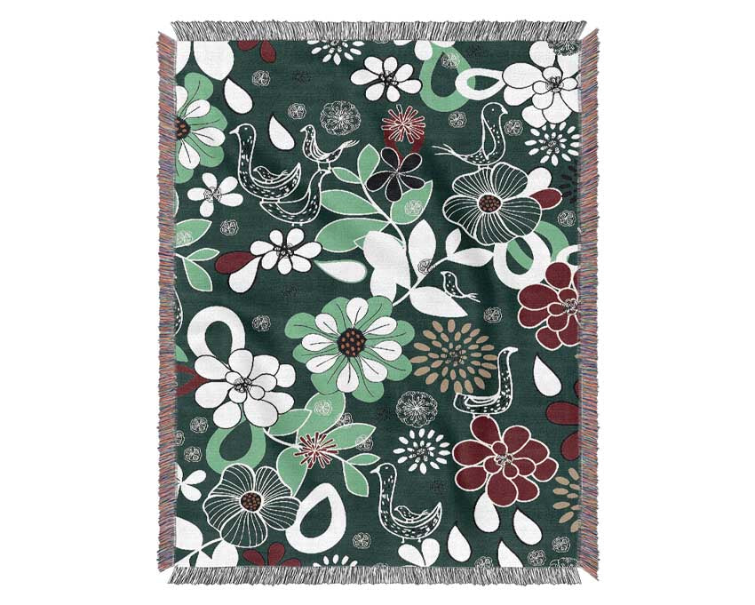 Intertwined Flowers Woven Blanket