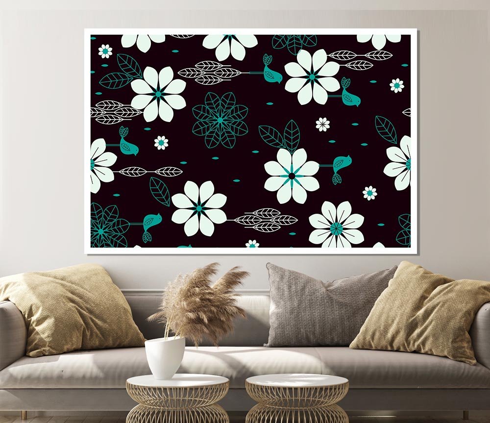 Daisy Face Print Poster Wall Art