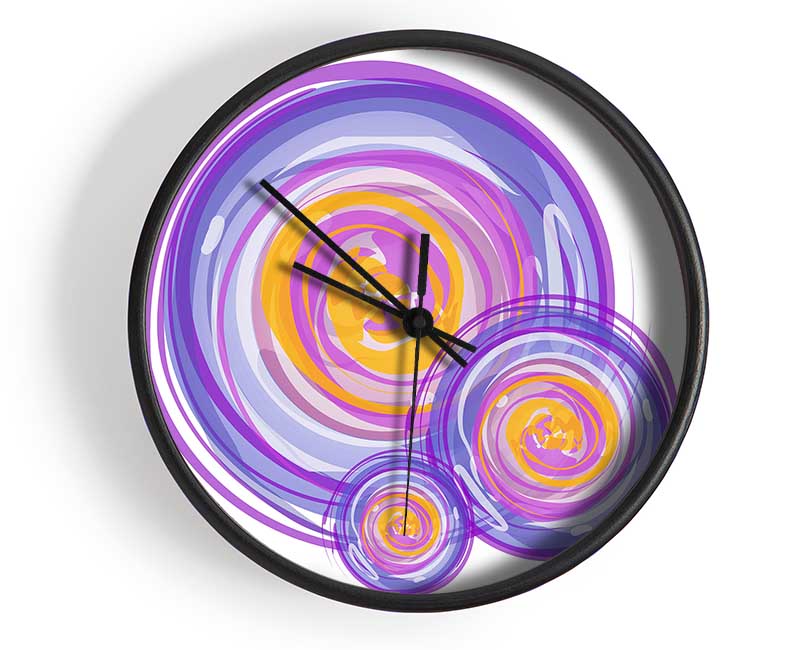 Trio Of Swirls Clock - Wallart-Direct UK