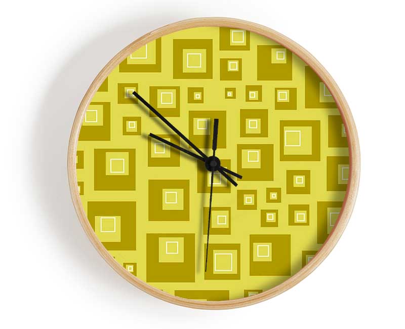 Squareness Of Green Clock - Wallart-Direct UK