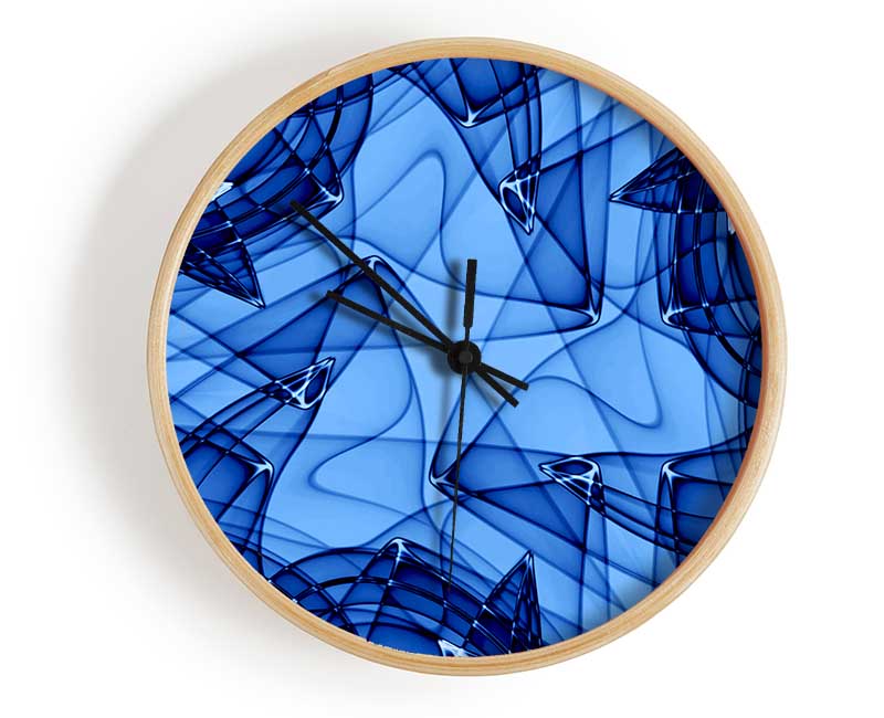 Blue Glass Clock - Wallart-Direct UK