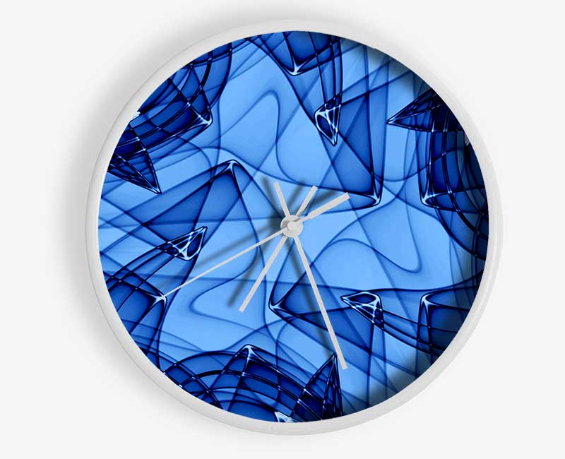 Blue Glass Clock - Wallart-Direct UK