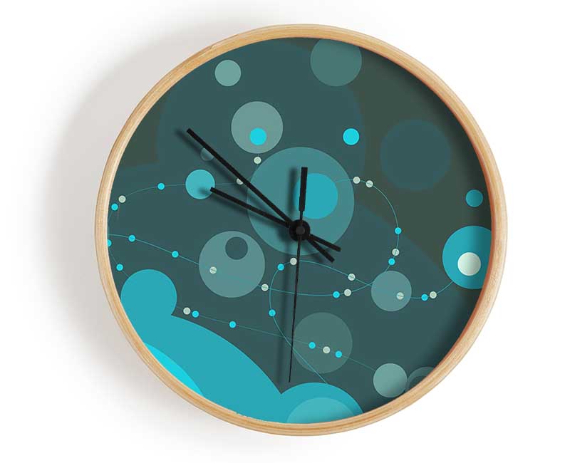 Turquoise Splash Clock - Wallart-Direct UK