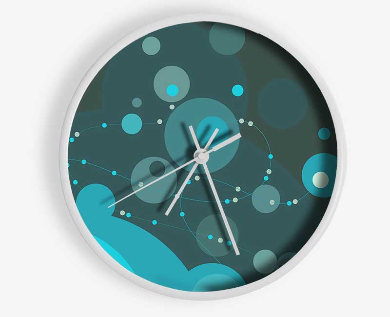 Turquoise Splash Clock - Wallart-Direct UK