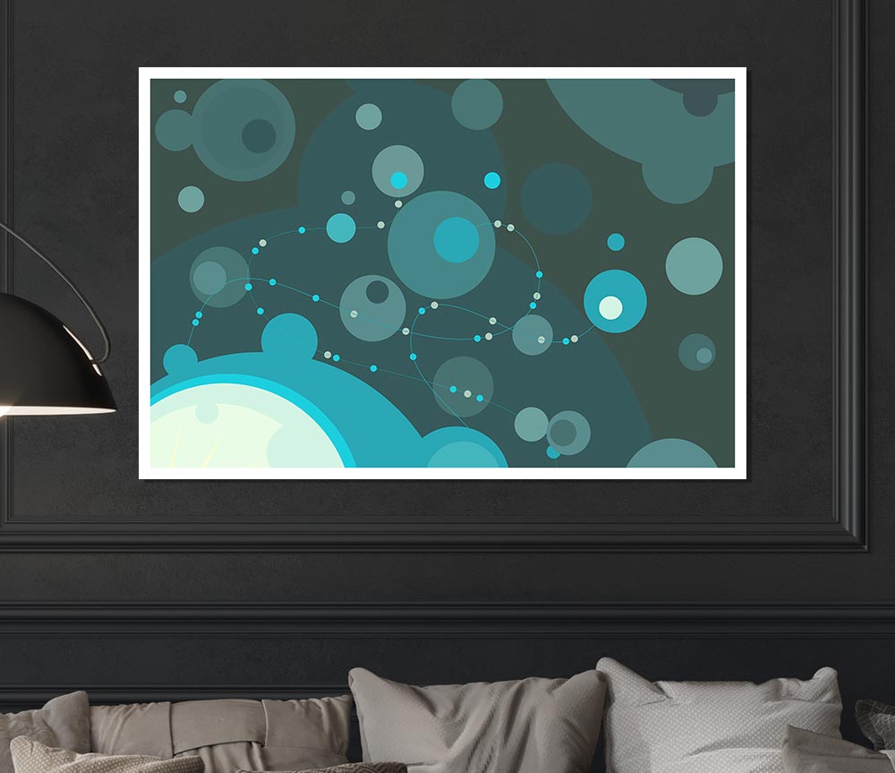 Turquoise Splash Print Poster Wall Art