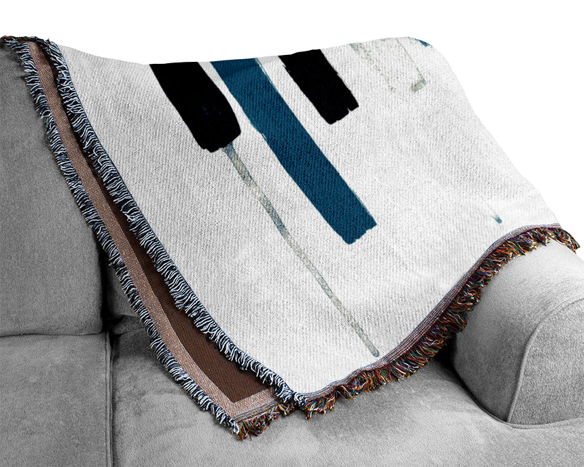 Piano Key Blues Woven Blanket