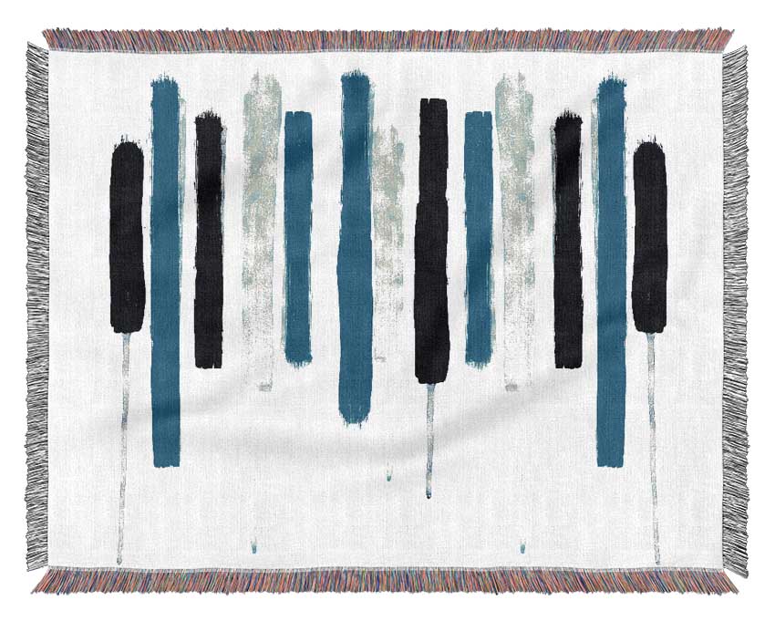 Piano Key Blues Woven Blanket