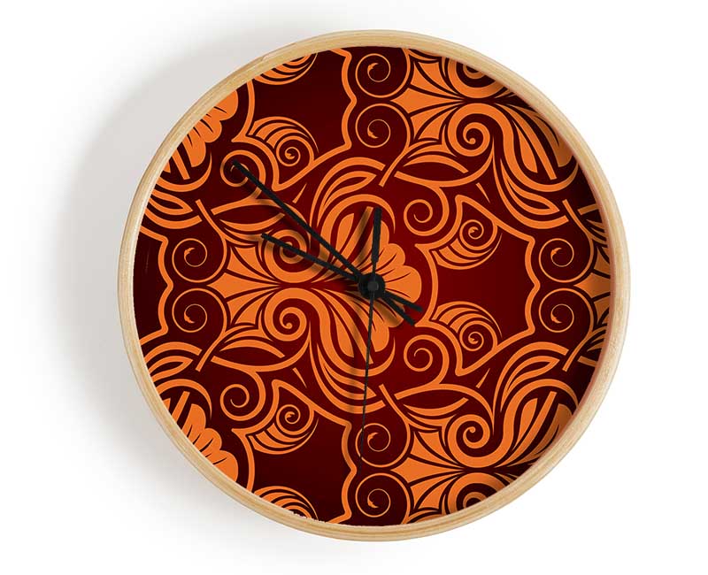 Symmetrical Reds Clock - Wallart-Direct UK