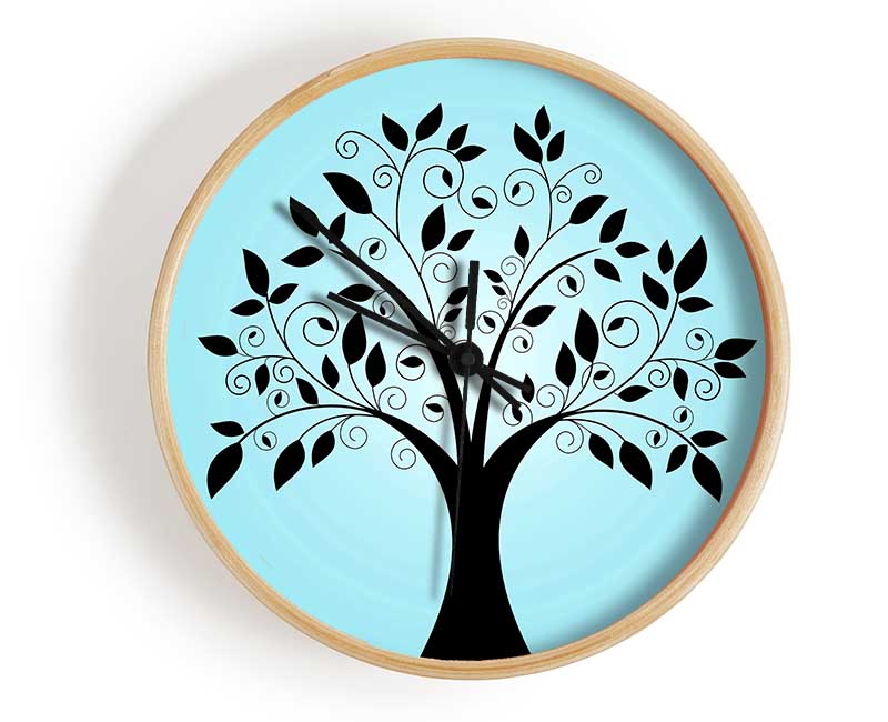 Surreal Blue Tree Clock - Wallart-Direct UK