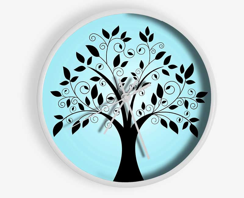 Surreal Blue Tree Clock - Wallart-Direct UK