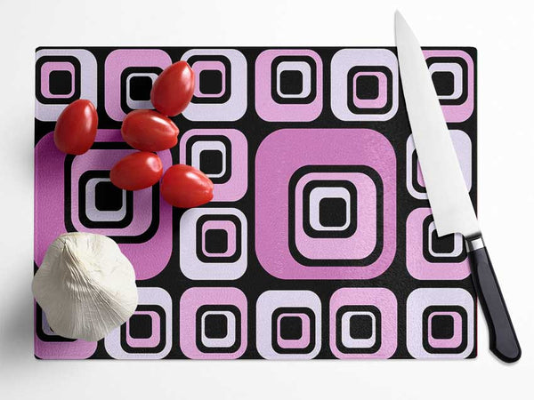 Squareness Of Pink Glass Chopping Board