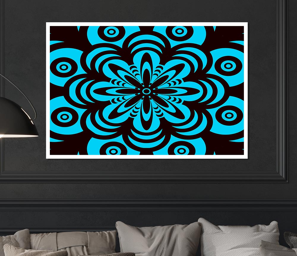 Hypnotic Flower Print Poster Wall Art