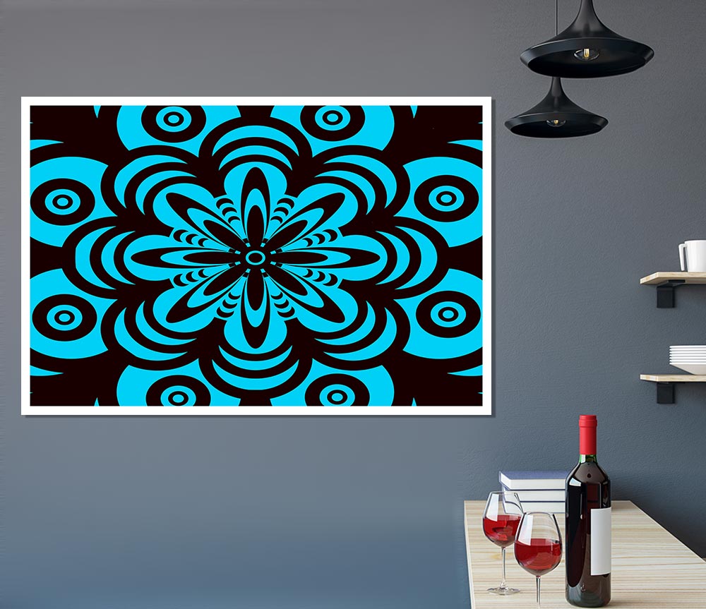 Hypnotic Flower Print Poster Wall Art