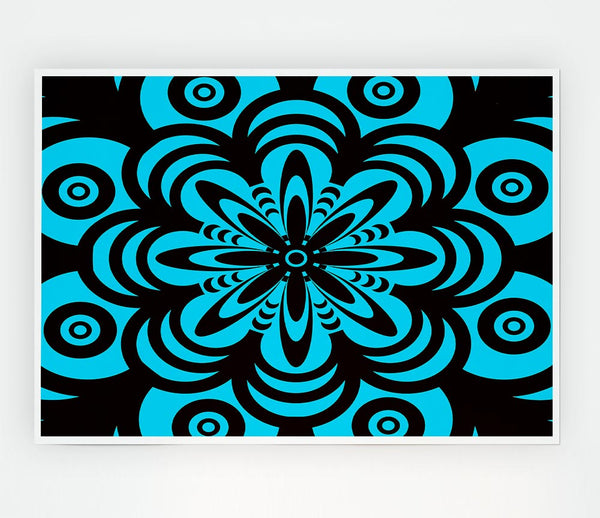 Hypnotic Flower Print Poster Wall Art