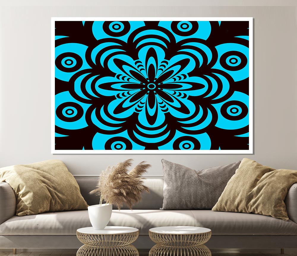 Hypnotic Flower Print Poster Wall Art