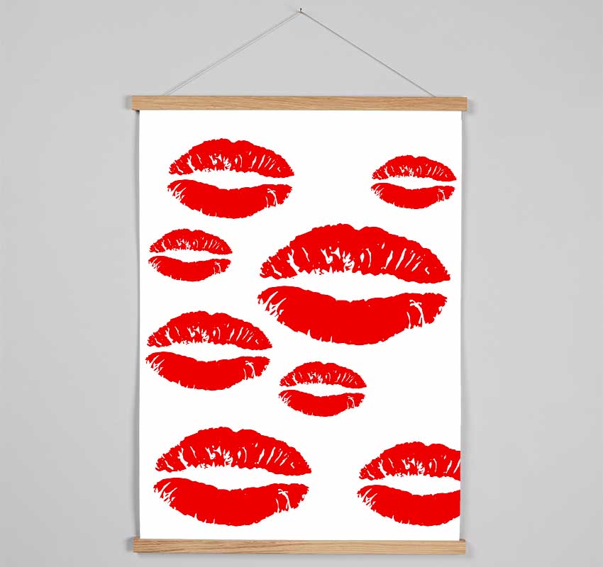 Red Lips Galore Hanging Poster - Wallart-Direct UK