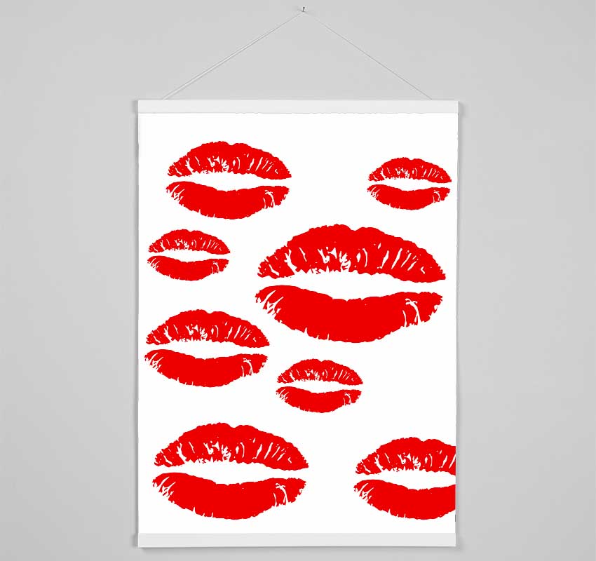 Red Lips Galore Hanging Poster - Wallart-Direct UK