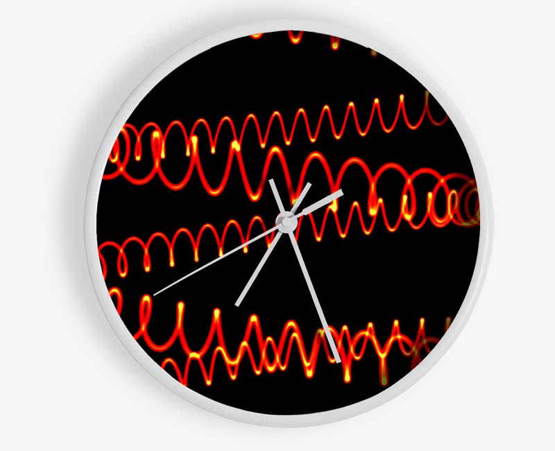 Electric Red Clock - Wallart-Direct UK