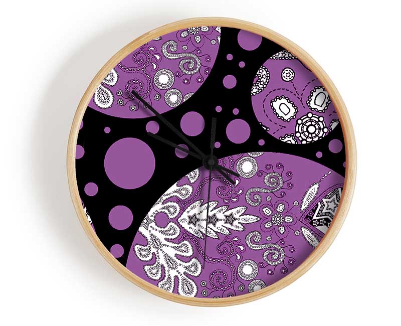 Planets Purple Clock - Wallart-Direct UK