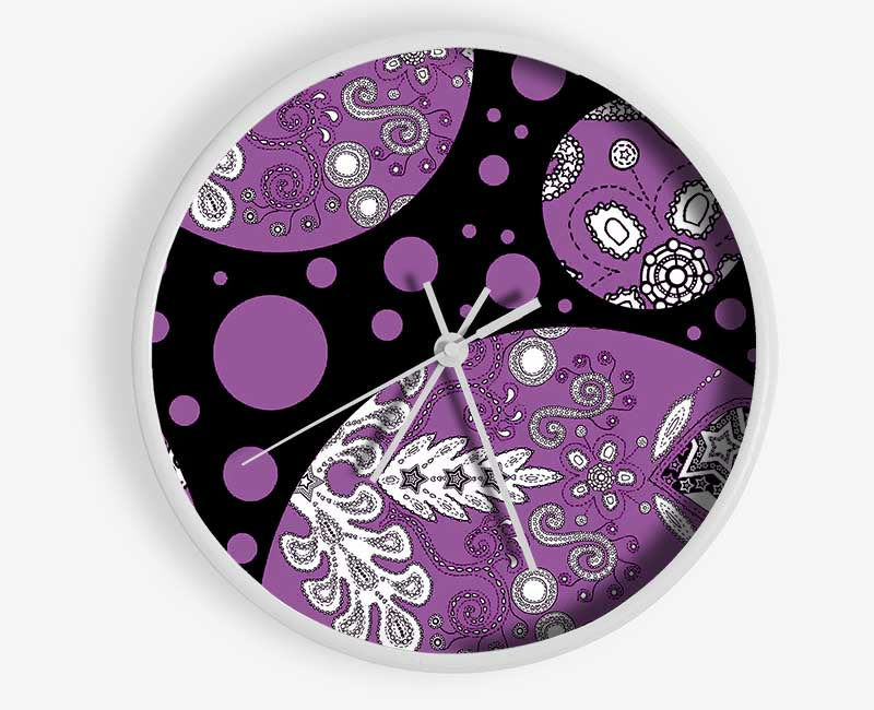 Planets Purple Clock - Wallart-Direct UK