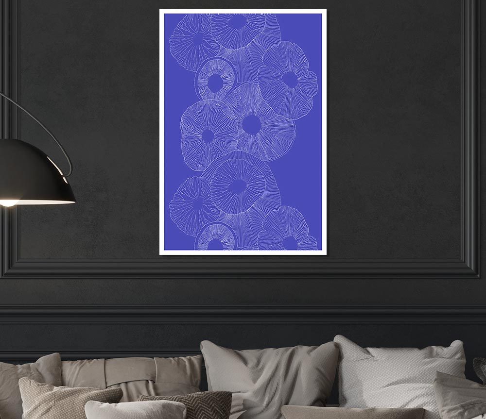 Intertwine Blue Print Poster Wall Art