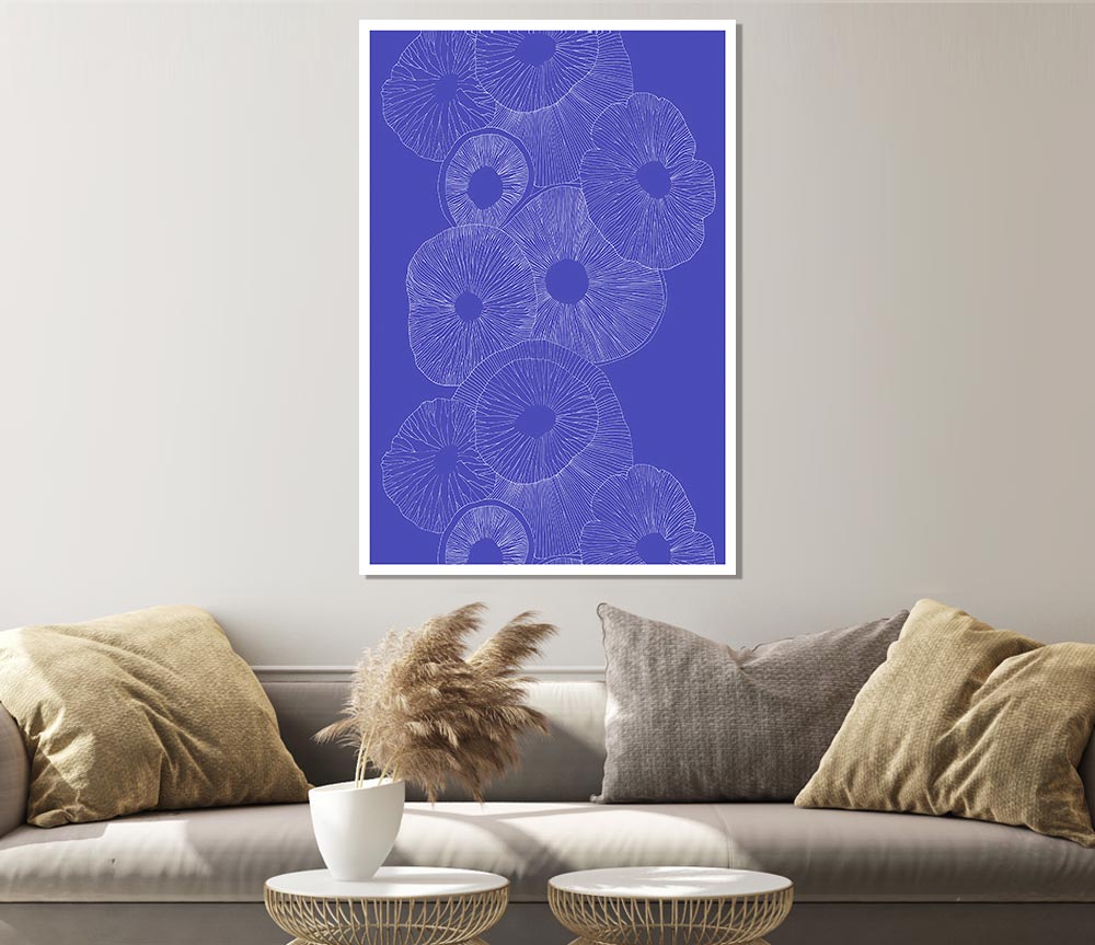 Intertwine Blue Print Poster Wall Art