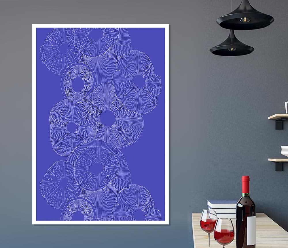 Intertwine Blue Print Poster Wall Art