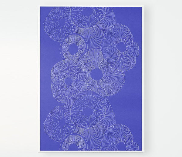 Intertwine Blue Print Poster Wall Art