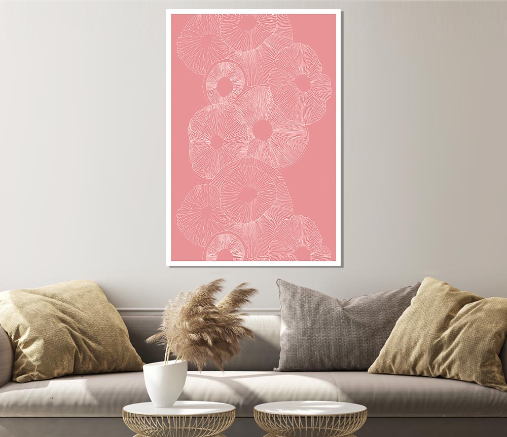 Intertwine Pink Print Poster Wall Art