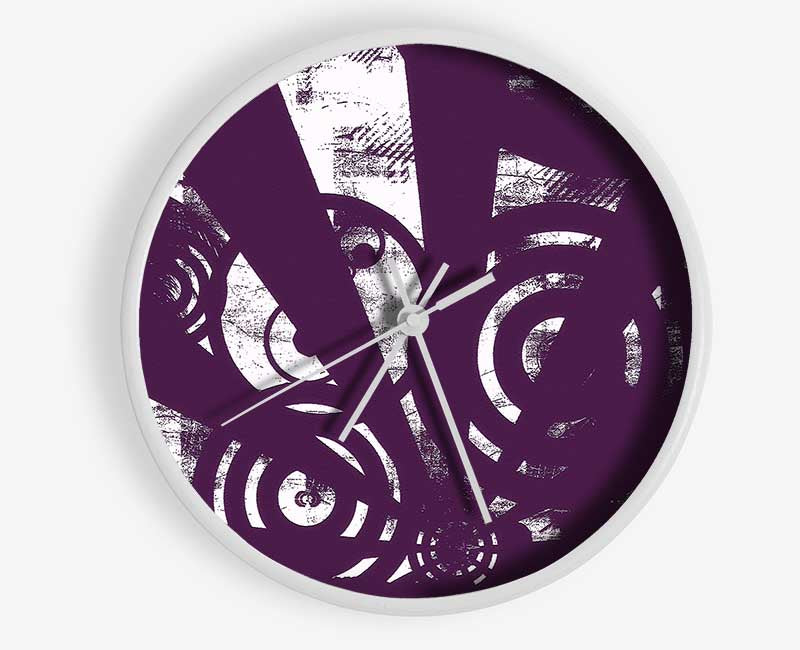 Shaft Of Light Purple Clock - Wallart-Direct UK