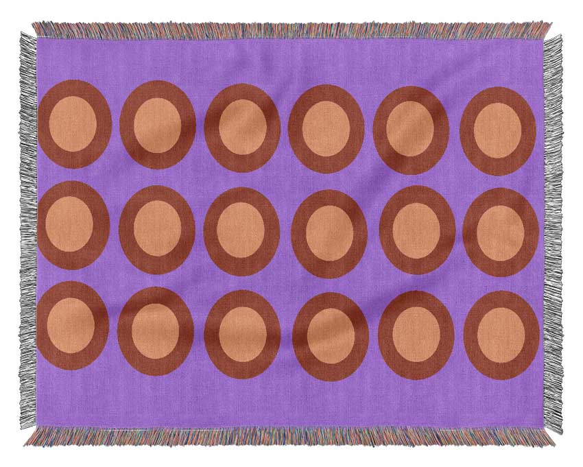 Circles Of Light Yellow On Purple Woven Blanket