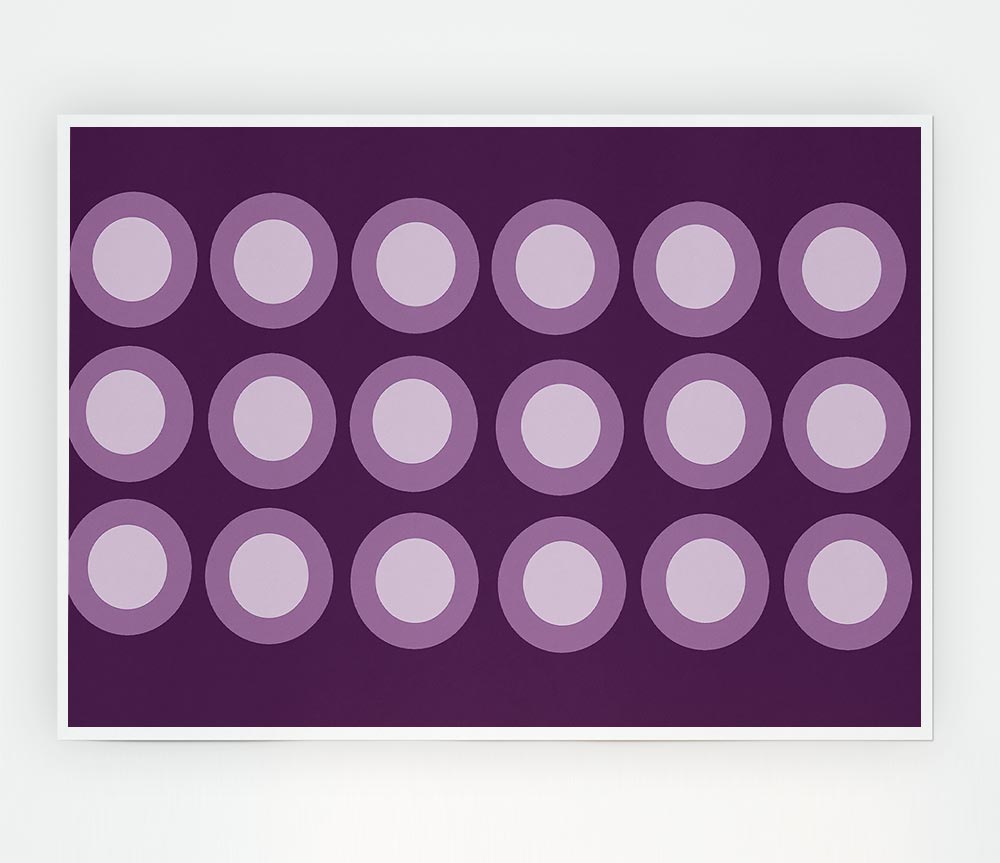 Circles Of Light Lilac On Lilac Print Poster Wall Art