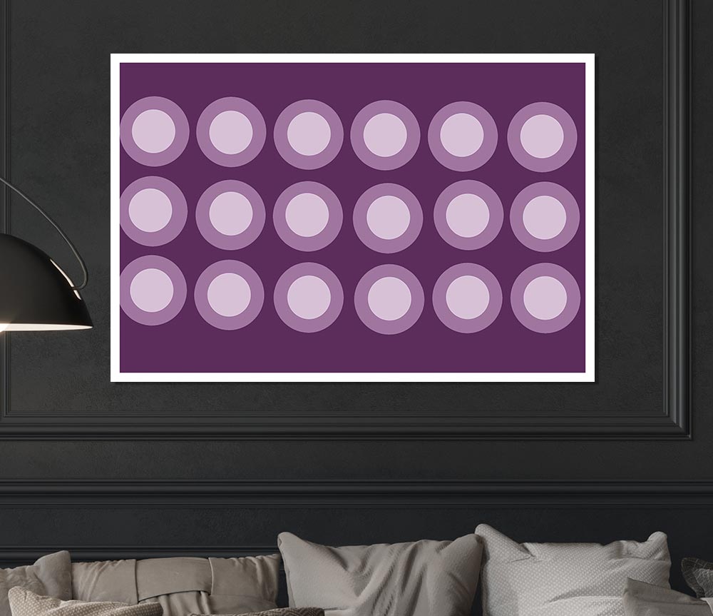 Circles Of Light Lilac On Lilac Print Poster Wall Art