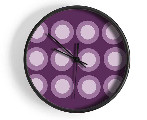 Circles Of Light Lilac On Lilac Clock - Wallart-Direct UK