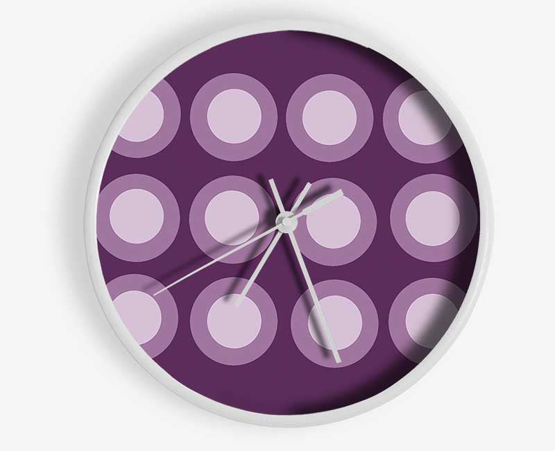 Circles Of Light Lilac On Lilac Clock - Wallart-Direct UK