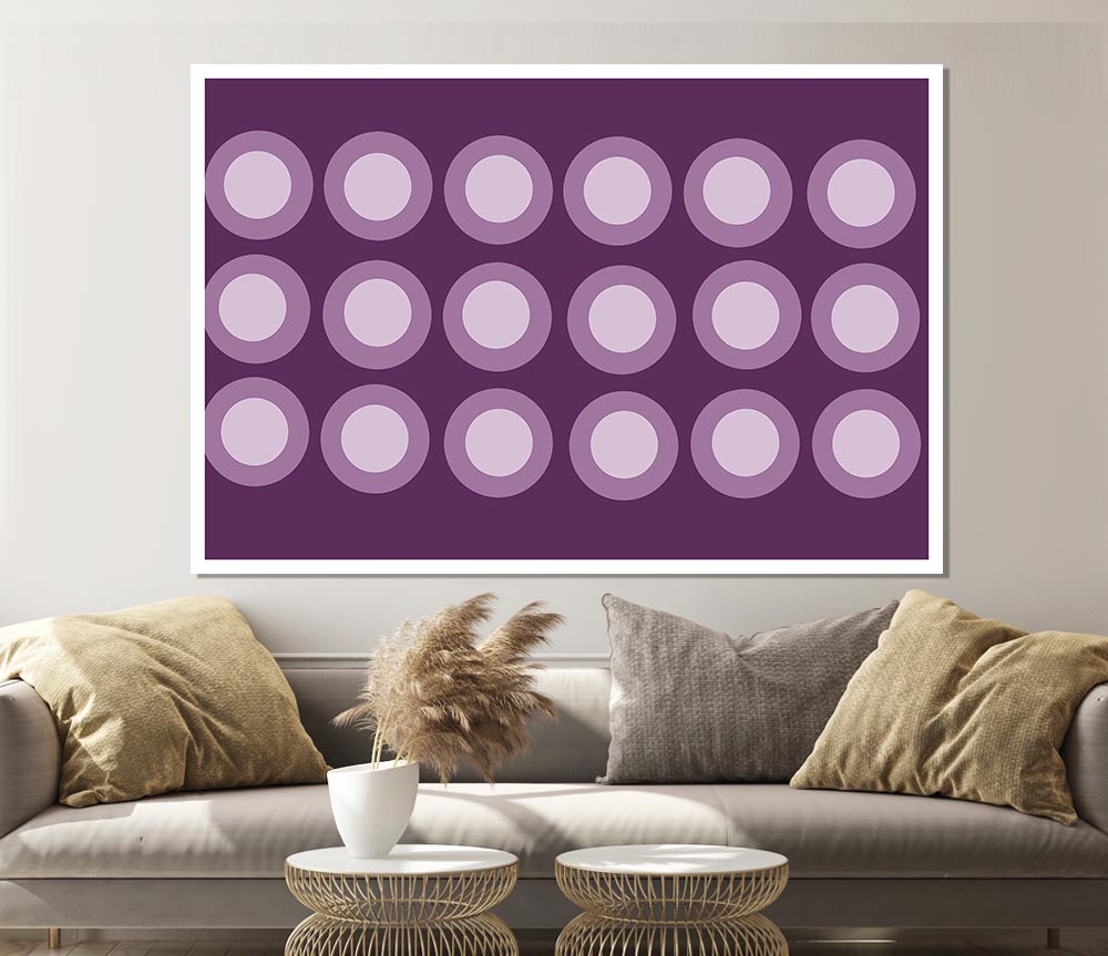 Circles Of Light Lilac On Lilac Print Poster Wall Art