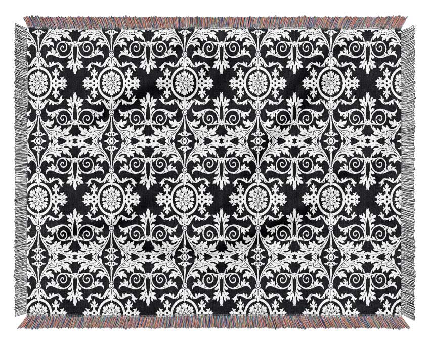 Confusion White On Black Woven Blanket